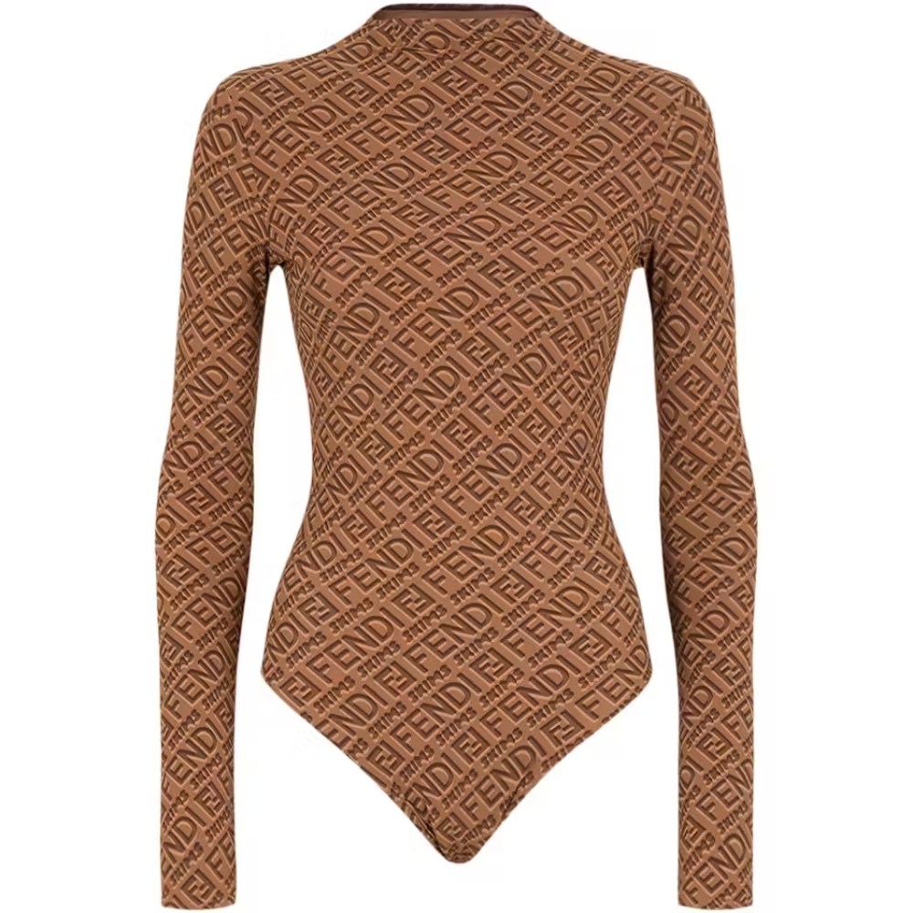 NWT Fendi X Skims Mock Neck Long Sleeve Bodysuit Size 3X